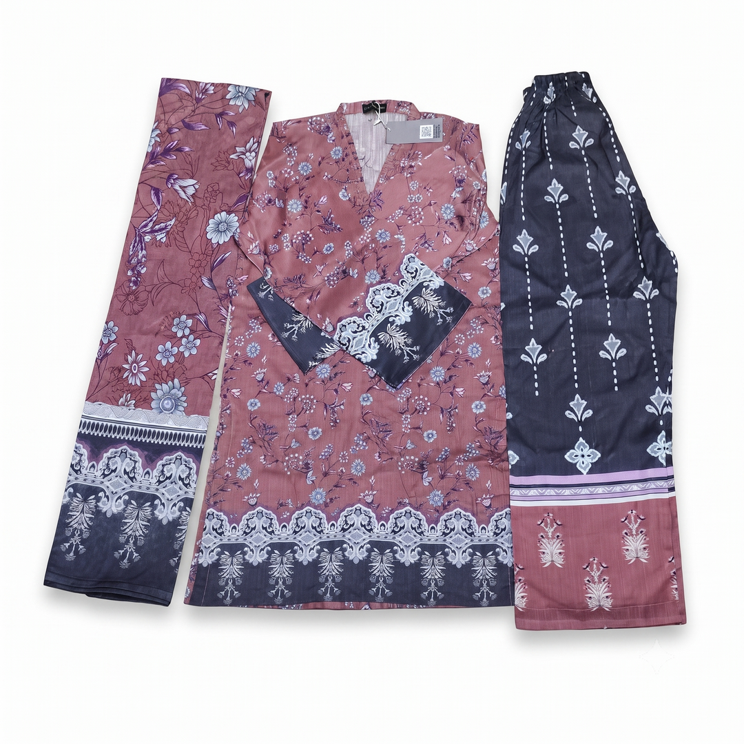 SADABAHAR Printed Stitched 3 Piece Suit for Women | Ready to Wear