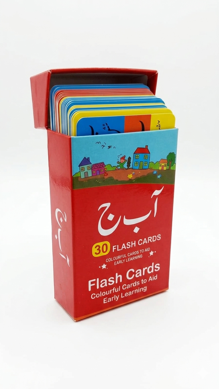 Urdu Arabic Flash Cards for Kids — Colourful Early Learning Cards | Alphabet & Vocabulary Flash Card Set
