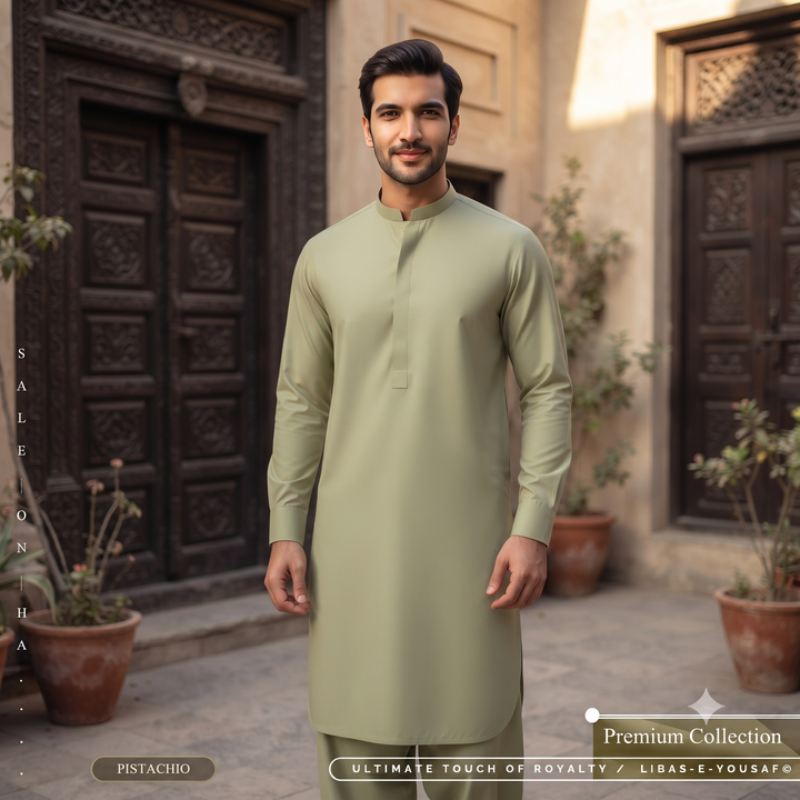 Libas-E-Yousaf American Soft Cotton Men's Unstitched 2 Piece Suit with 9 Premium Buttons – Box Packed
