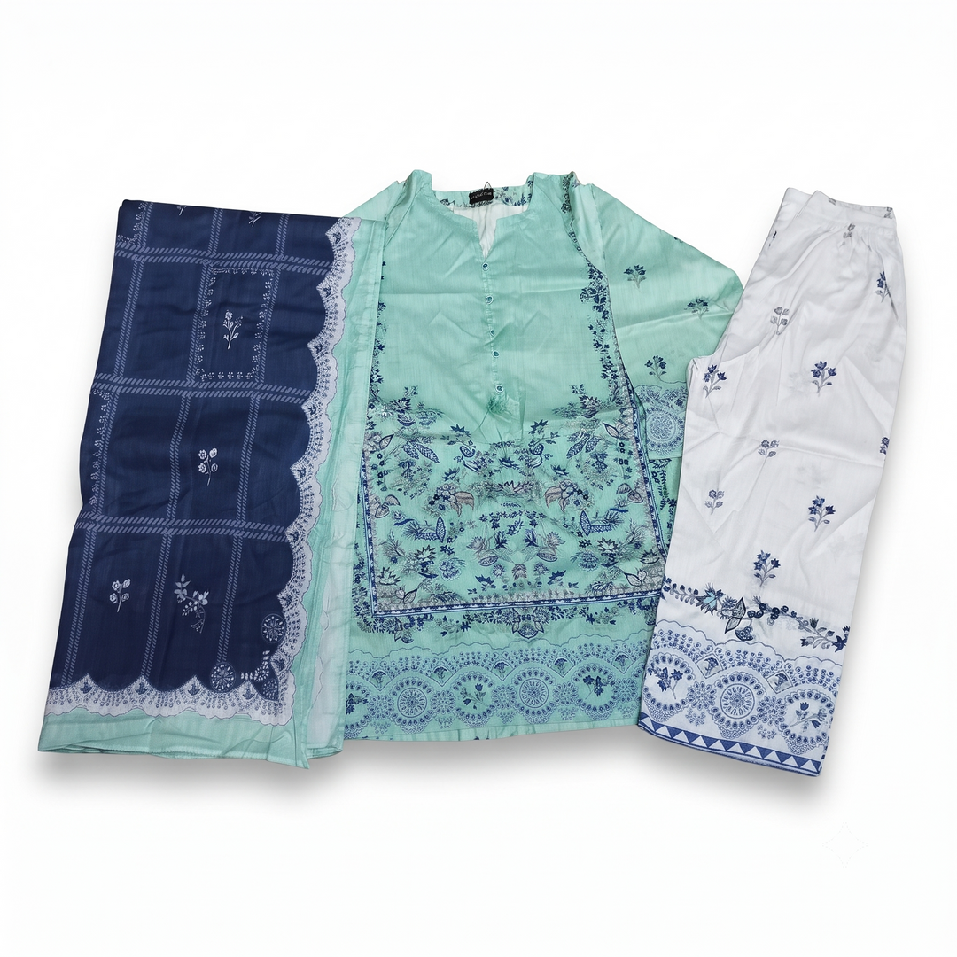 SADABAHAR Printed Stitched 3 Piece Suit for Women | Ready to Wear