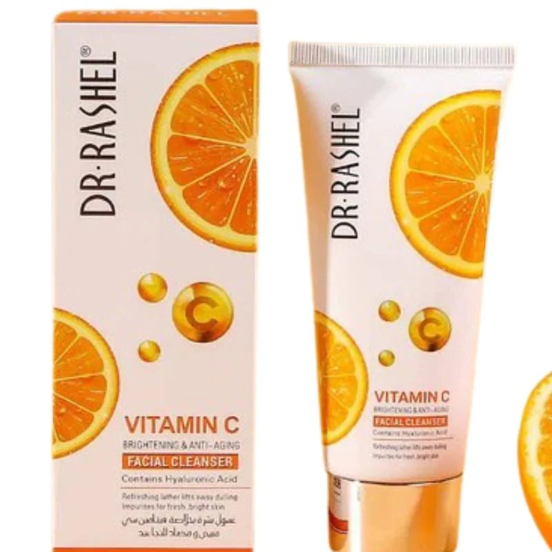 Dr. Rashel Vitamin C Brightening Facial Cleanser with Hyaluronic Acid | Deep Cleansing & Anti-Aging Formula | 80ml | Imported