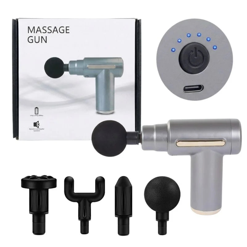 Deep Tissue Muscle Massage Gun | Fascia Relaxation Massage Gun with 6 Speed Levels & 4 Massage Heads | Random ColorDeep Tissue Muscle Massage Gun | Fascia Relaxation Massage Gun with 6 Speed Levels & 4 Massage Heads | Random Color
