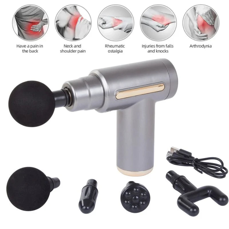 Deep Tissue Muscle Massage Gun | Fascia Relaxation Massage Gun with 6 Speed Levels & 4 Massage Heads | Random ColorDeep Tissue Muscle Massage Gun | Fascia Relaxation Massage Gun with 6 Speed Levels & 4 Massage Heads | Random Color