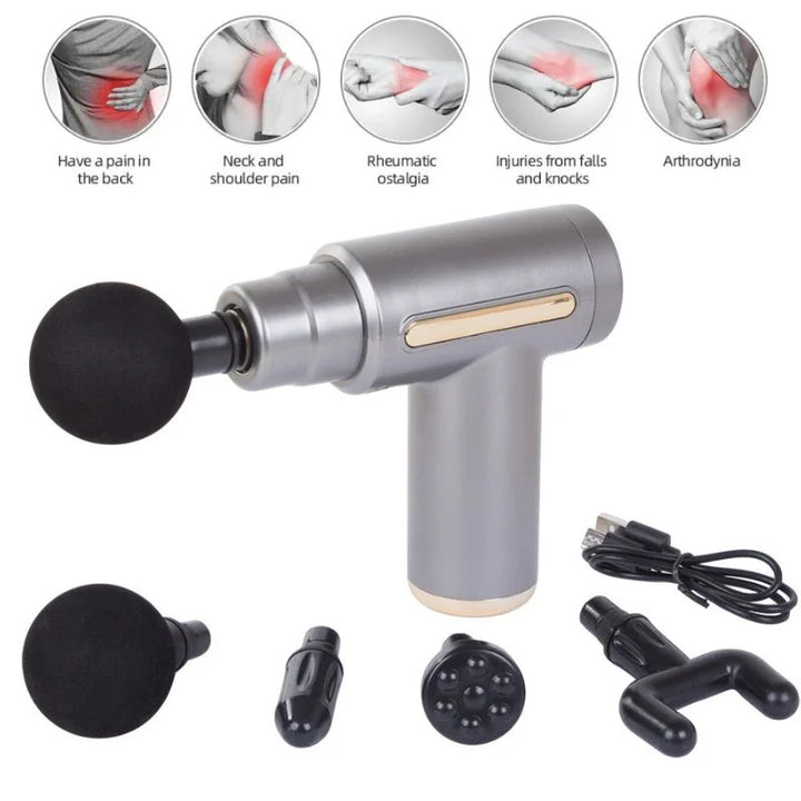 Deep Tissue Muscle Massage Gun | Fascia Relaxation Massage Gun with 6 Speed Levels & 4 Massage Heads | Random ColorDeep Tissue Muscle Massage Gun | Fascia Relaxation Massage Gun with 6 Speed Levels & 4 Massage Heads | Random Color