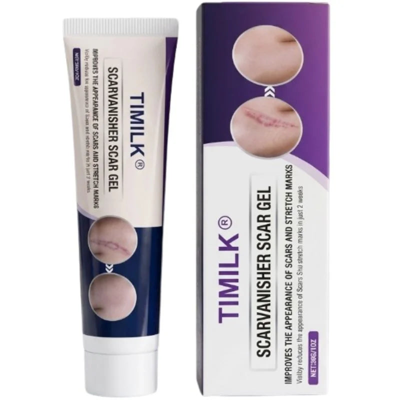 TIMILK Scar Removal Gel for Face & Body - Stretch Marks & Old Scars Repair Cream, Smooth Skin Treatment, 30g