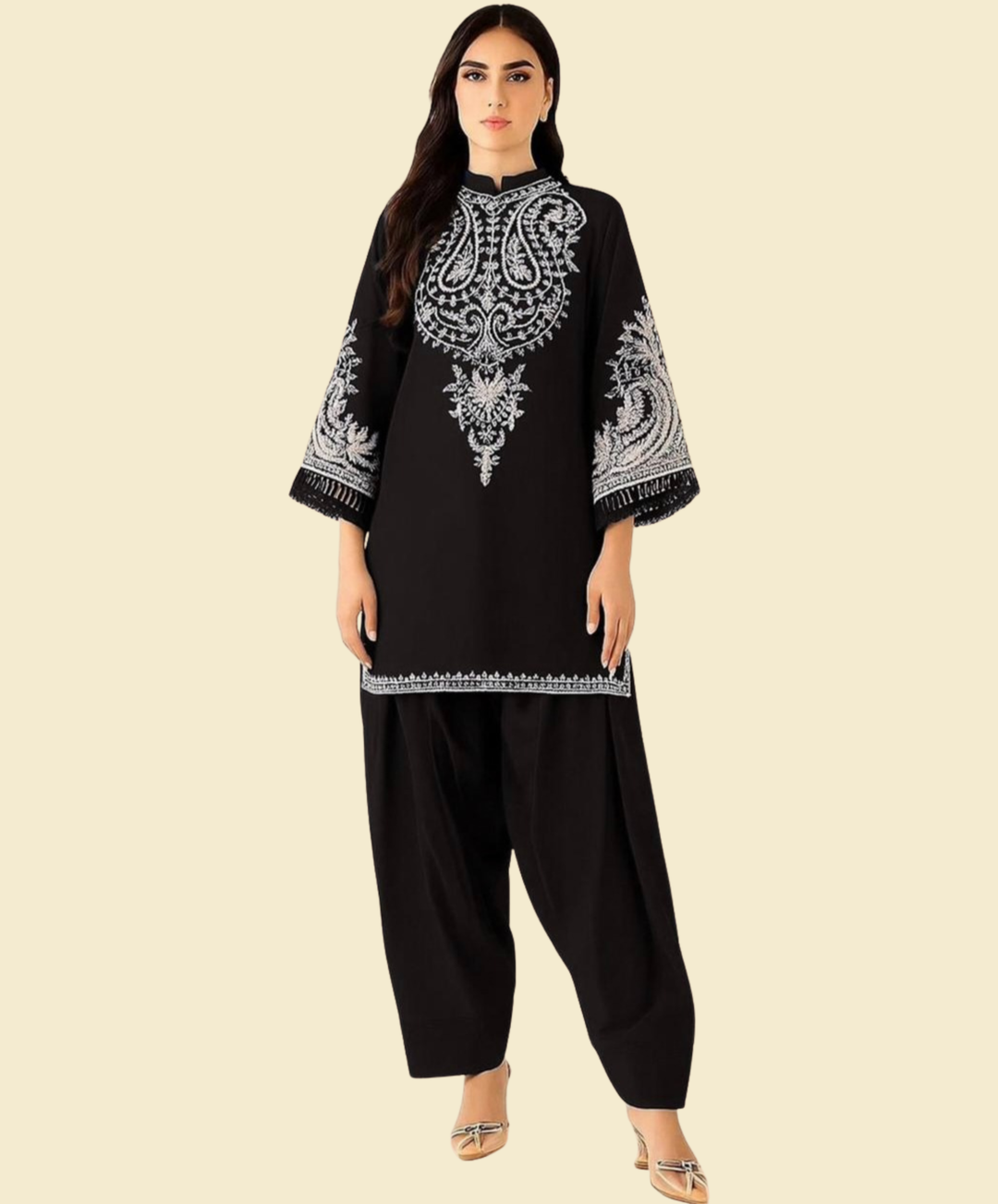 MARIA.B. Black Embroidered Ladies Lawn Suit 2 PC – Elegant Pakistani Summer Wear