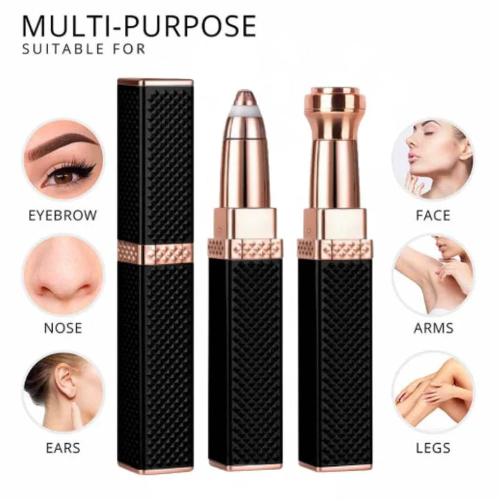 2-in-1 Flawless Facial Hair Remover & Eyebrow Trimmer | USB Rechargeable, Painless & Portable | White