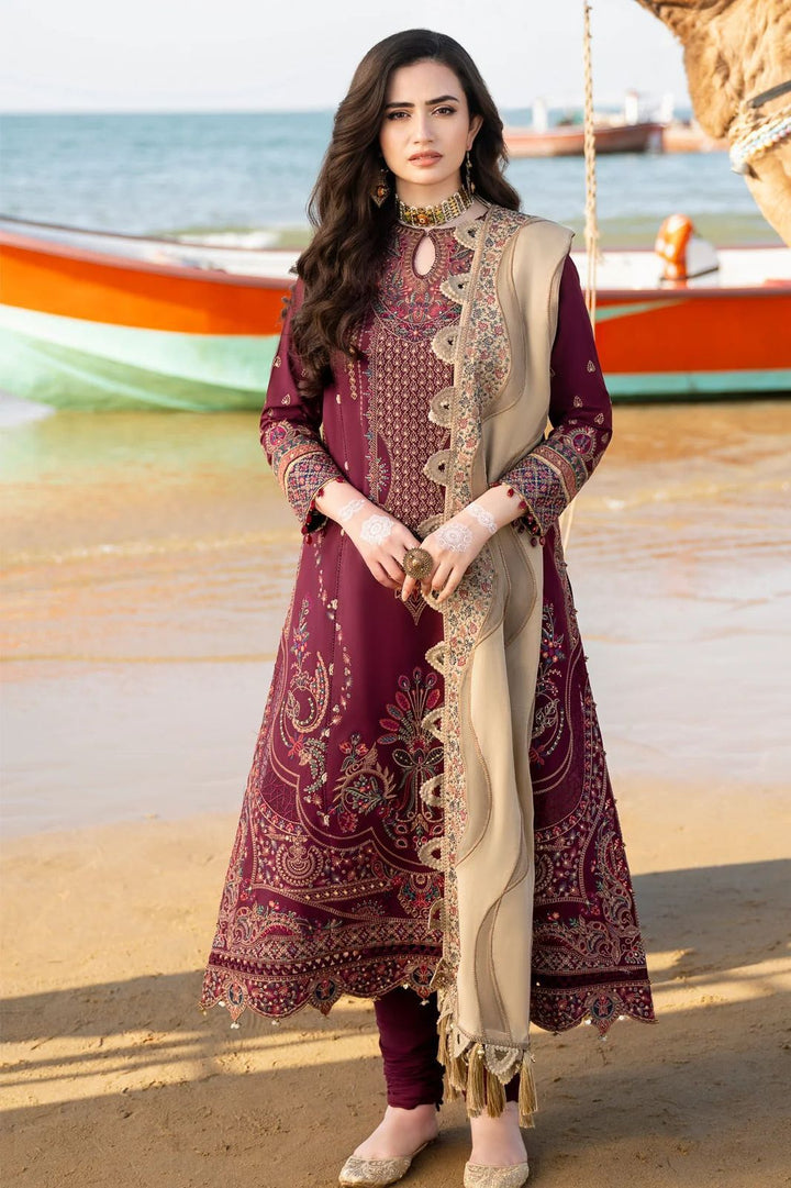 JAZMIN Lawn Cotton Suit With Organza Dupatta