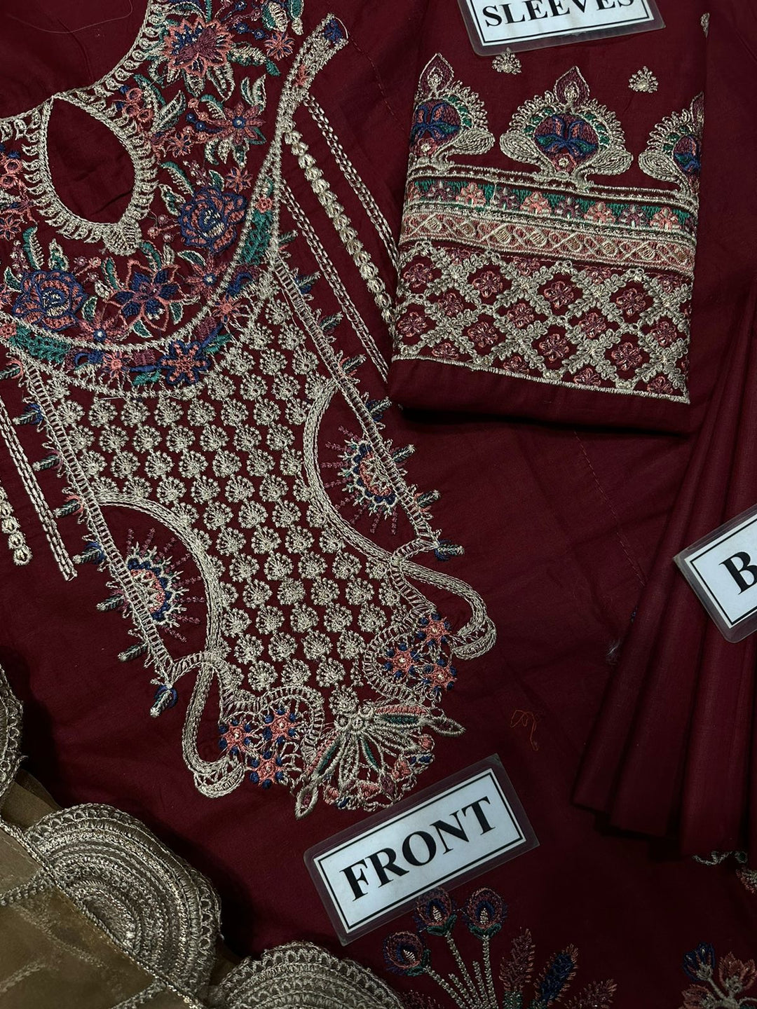 JAZMIN Lawn Cotton Suit With Organza Dupatta