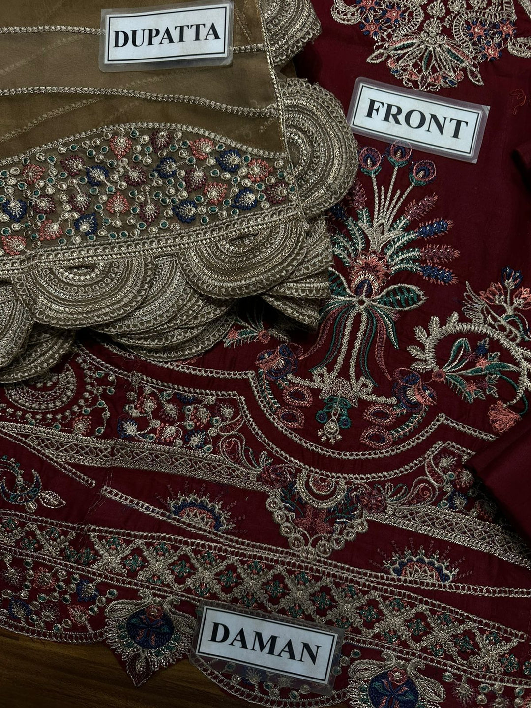 JAZMIN Lawn Cotton Suit With Organza Dupatta