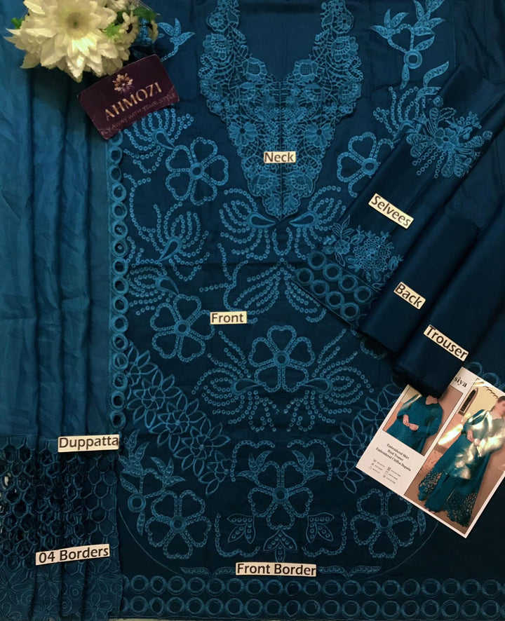 🌸 Royal Chikankari Heavy Embroidered Lawn Suit with Cutwork Dupatta 🌸