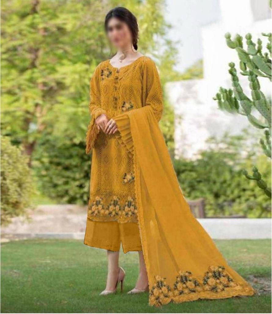Chikankari Luxury Collection 🌸 | Embroidered Sleeves & Chiffon Dupatta