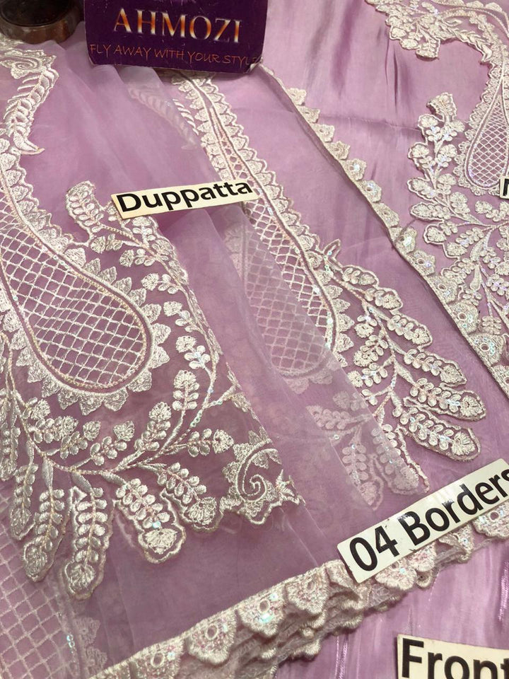 👑 Royal Heavy Embroidered Lava Silk Suit with Organza Dupatta 👑