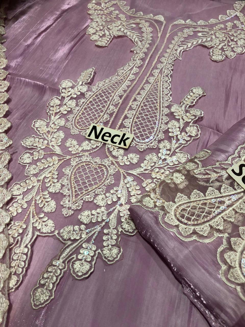 👑 Royal Heavy Embroidered Lava Silk Suit with Organza Dupatta 👑