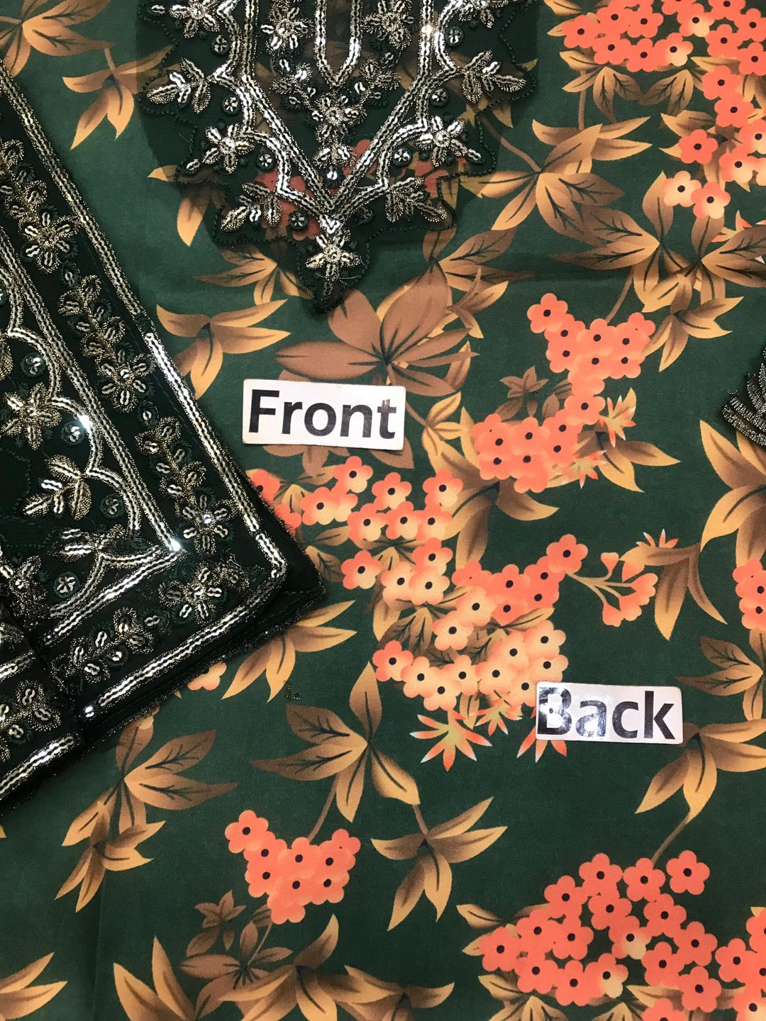 ✨ Luxury Printed Shamoz Silk Heavy Embroidered Suit with Chiffon Dupatta ✨