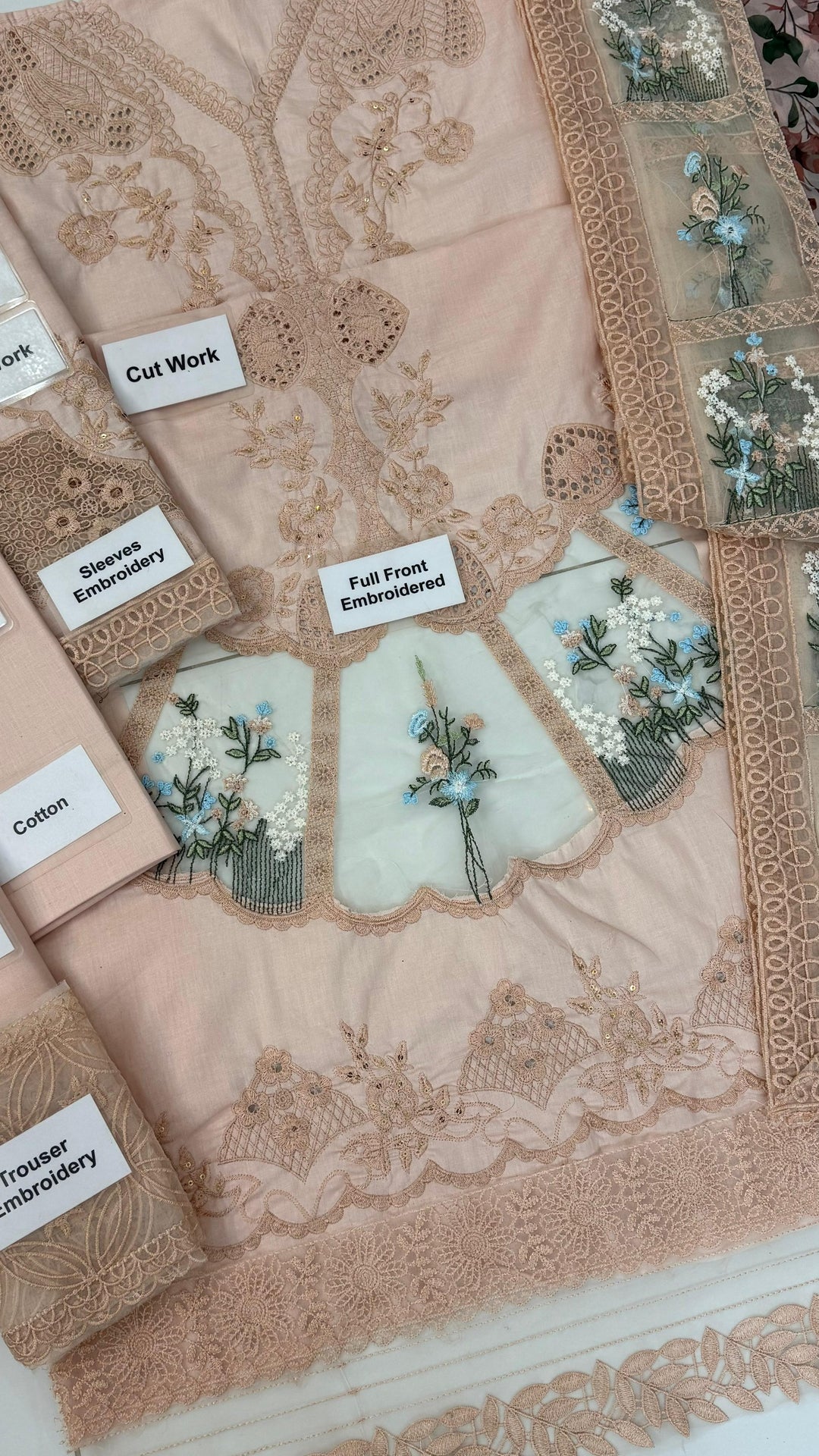 👑 Beyond The Garden Designer Chikankari Embroidered Unstitched Suit 👑