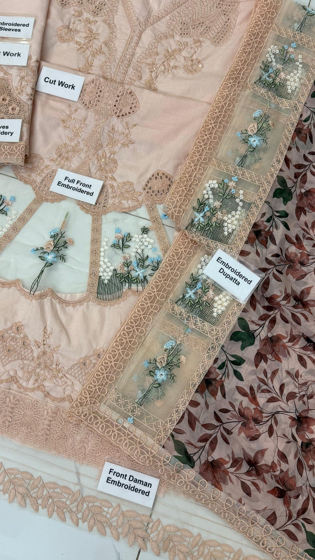 👑 Beyond The Garden Designer Chikankari Embroidered Unstitched Suit 👑