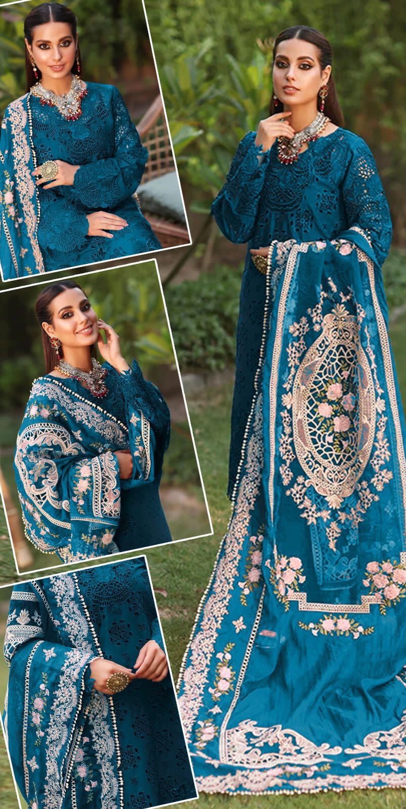 👑 Floral Fantasy Royale – Heavy Chikankari Luxury 🌸