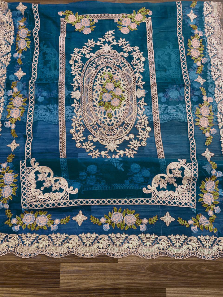 👑 Floral Fantasy Royale – Heavy Chikankari Luxury 🌸
