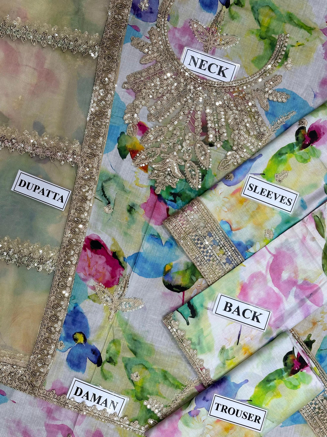 ✨ IZNIK Lawn Luxury – Sequenced Embroidered 3PC with Net Dupatta ✨