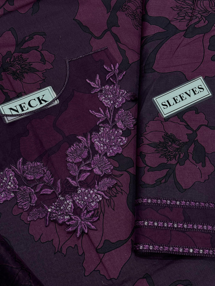 ✨ BRAND…IZNIK Unstitch Replica | Digital Lawn Embroidery Suit 🌸 + Silk Dupatta 💛