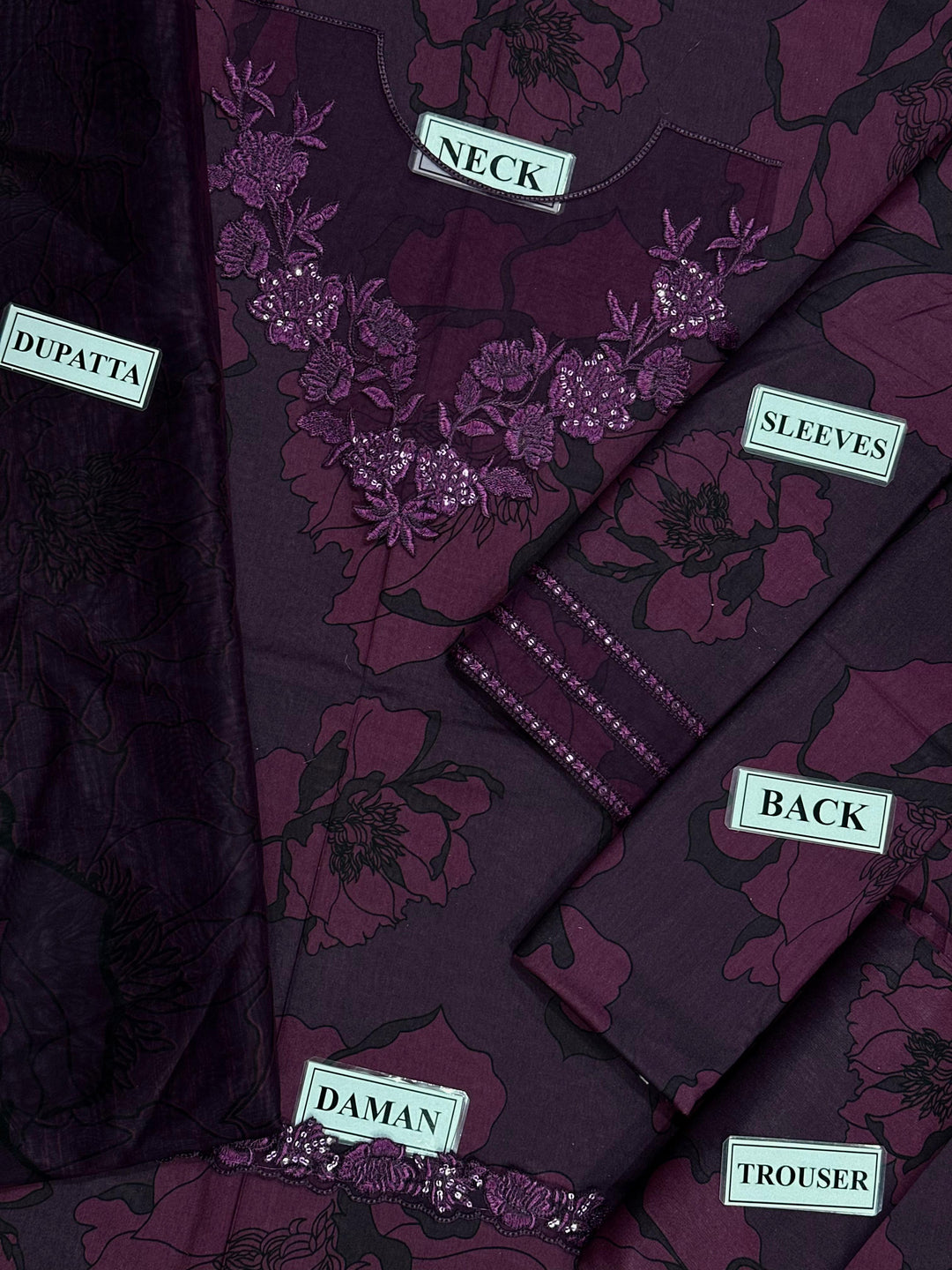 ✨ BRAND…IZNIK Unstitch Replica | Digital Lawn Embroidery Suit 🌸 + Silk Dupatta 💛