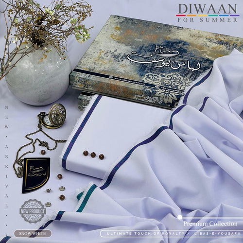 DIWAAN For Summer – Majestics Premium White Fabric | Libas-e-Yousaf New Arrival
