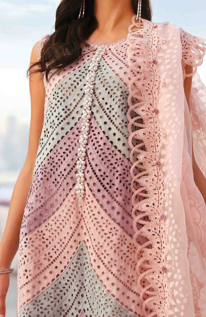 Maria B Lawn Summer Collection | Mauve & Teal Chikankari Embroidered 3-Piece Unstitched Suit 💜🩵✨