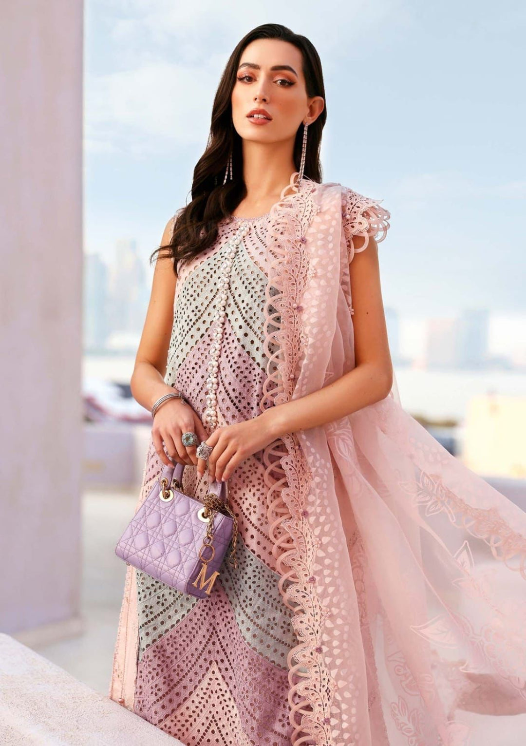 Maria B Lawn Summer Collection | Mauve & Teal Chikankari Embroidered 3-Piece Unstitched Suit 💜🩵✨