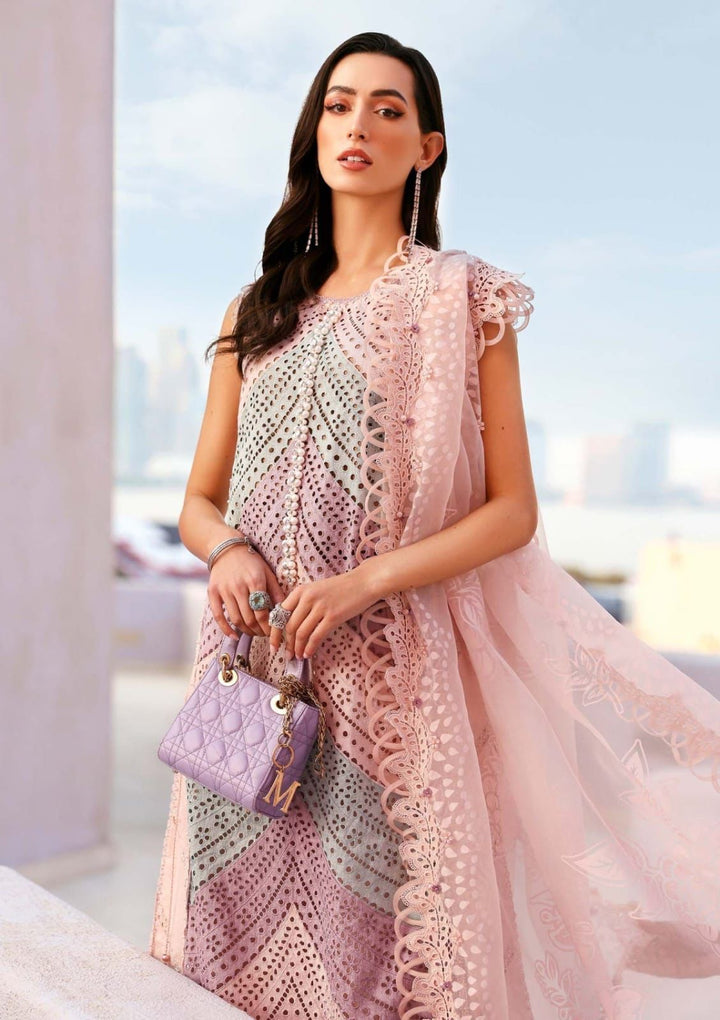 Maria B Lawn Summer Collection | Mauve & Teal Chikankari Embroidered 3-Piece Unstitched Suit 💜🩵✨