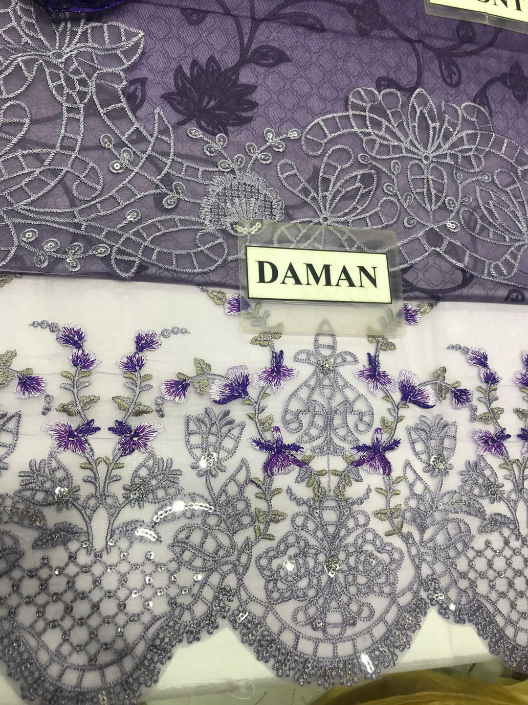Noor By Saadia Lawn Collection 💜"Purple Reverie" – Embroidered Ombré 3-Piece Lawn Suit