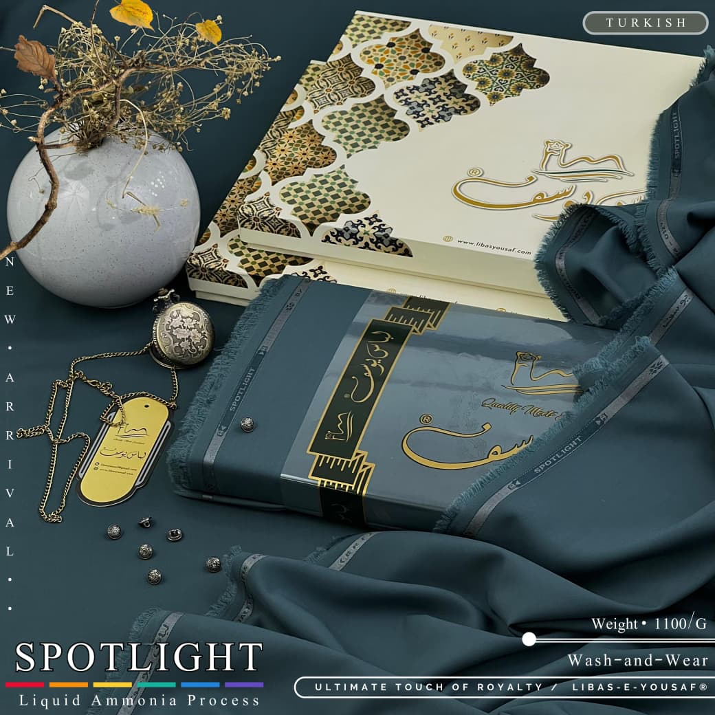Libas-e-Yousaf SPOTLIGHT – Hunter | Liquid Ammonia Process | Wash-and-Wear Suit