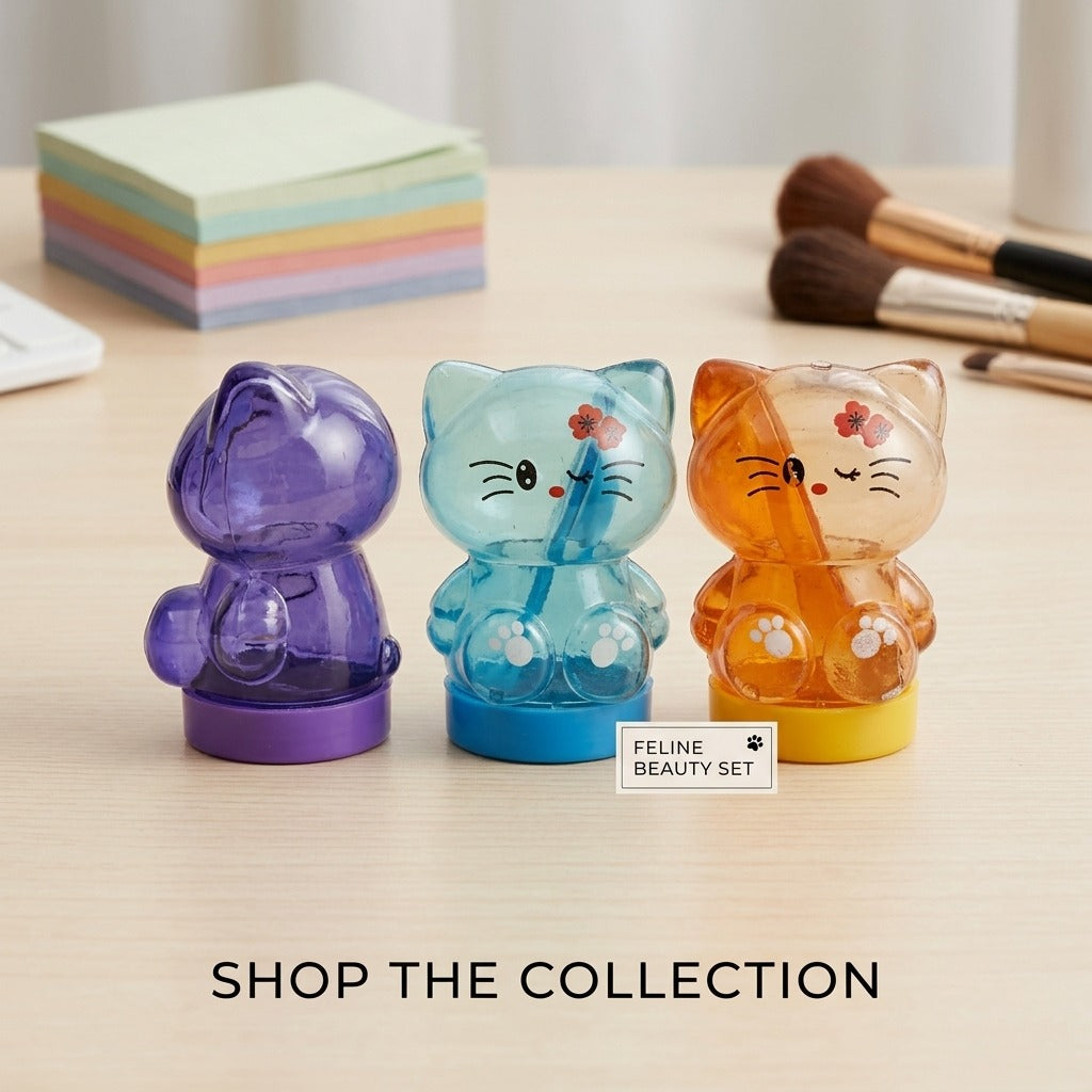 Kawaii Crystal Cat Slime Jar — Cute Cat Shaped Sensory Fidget Toy for Kids | Collectible Novelty Slime
