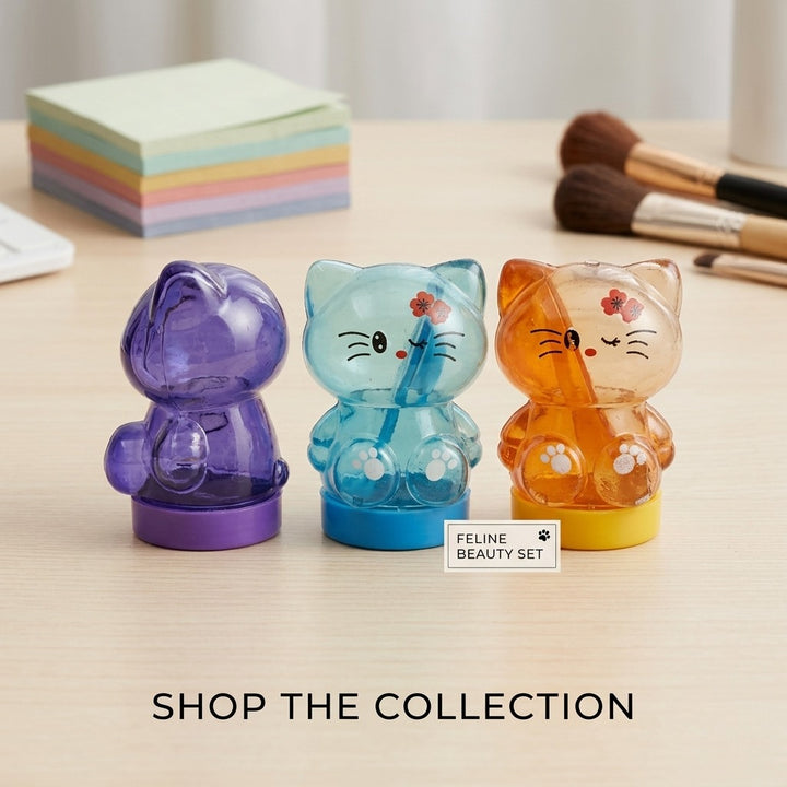 Kawaii Crystal Cat Slime Jar — Cute Cat Shaped Sensory Fidget Toy for Kids | Collectible Novelty Slime