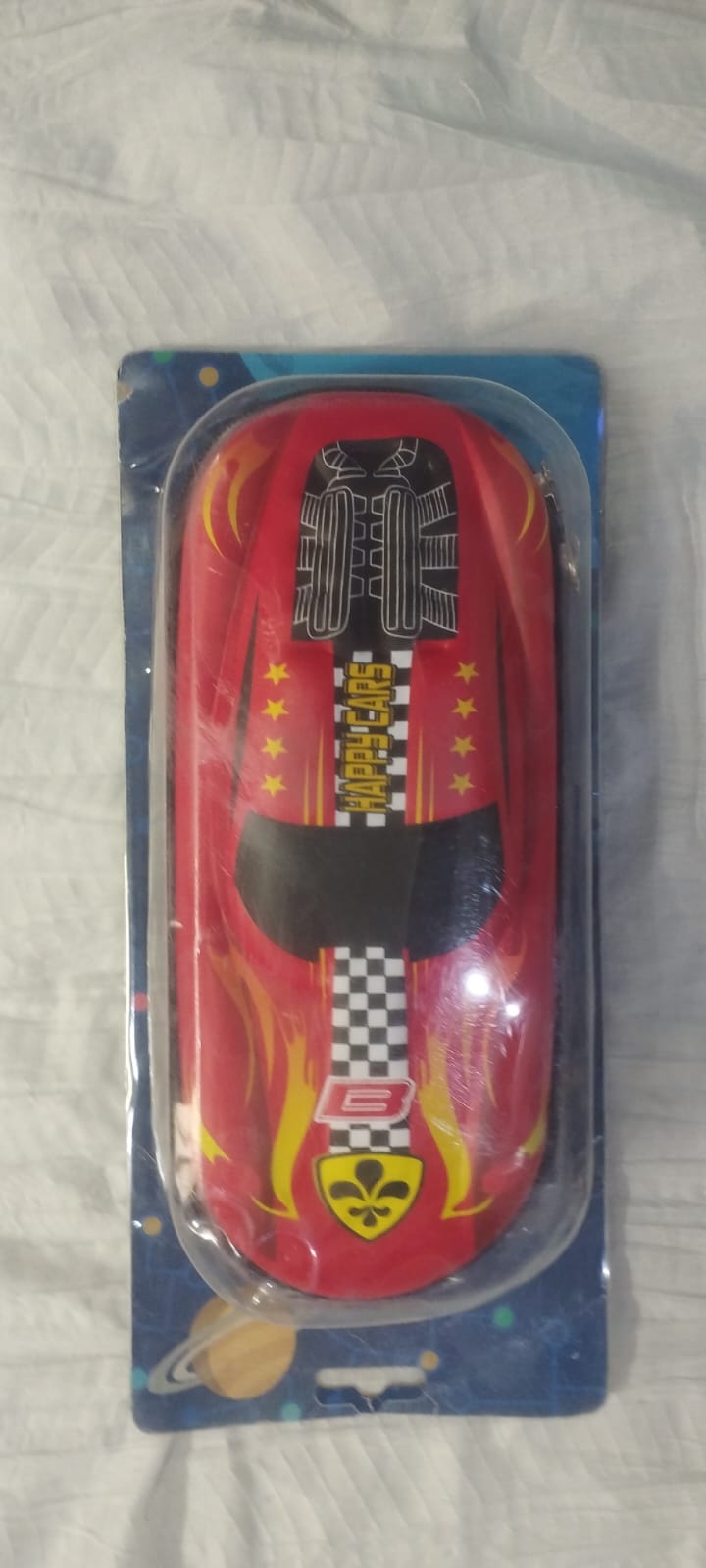 Happy Cars Racing Car Shaped Pencil Case — 3D Hard Shell EVA Zipper Pouch | Cool School Stationery for Boys