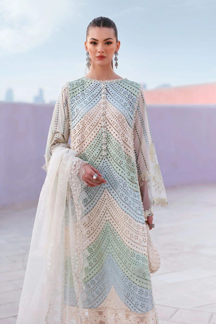 Maria B Lawn Summer Collection | Mauve & Teal Chikankari Embroidered 3-Piece Unstitched Suit 💜🩵✨
