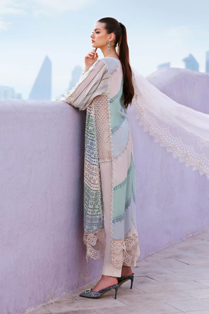 Maria B Lawn Summer Collection | Mauve & Teal Chikankari Embroidered 3-Piece Unstitched Suit 💜🩵✨