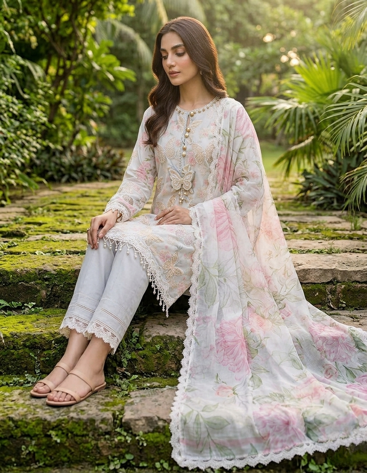Maria.B | M.Prints Embroidered Printed Lawn 3-Piece Suit