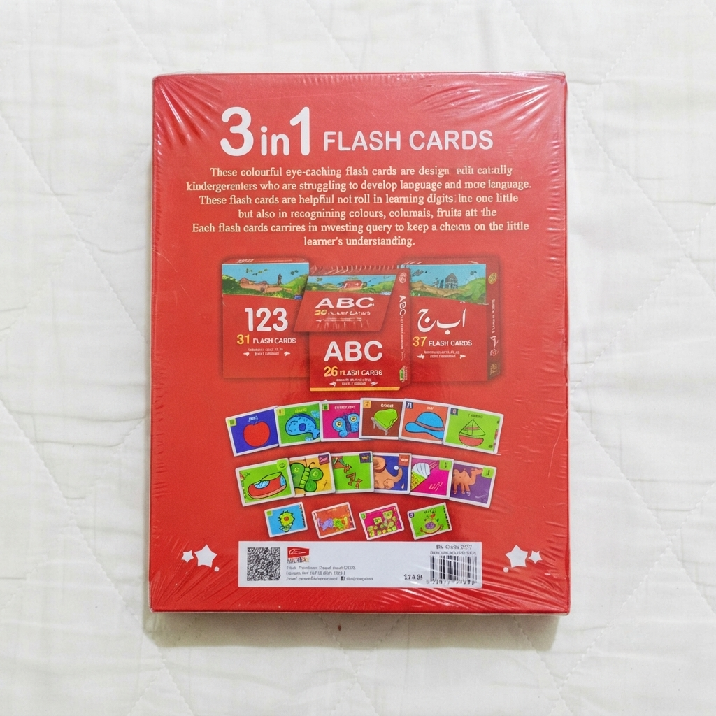 3 in 1 Flash Cards ABC-123 — 94 Colourful Early Learning Cards | Complete Alphabet, Numbers & More Flash Card Set for Kids