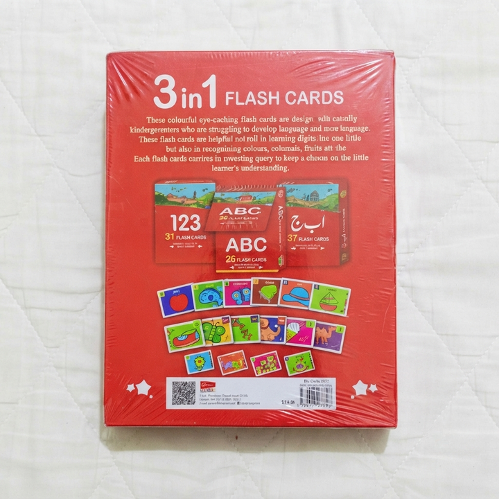 3 in 1 Flash Cards ABC-123 — 94 Colourful Early Learning Cards | Complete Alphabet, Numbers & More Flash Card Set for Kids