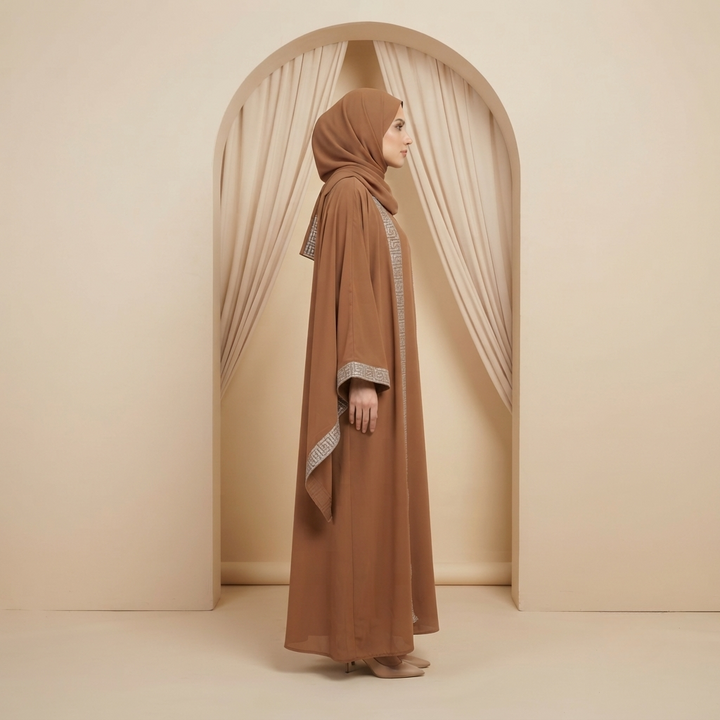 Premium Dubai Imported 2 Piece Butterfly Abaya Set for Women | Nida Fabric with Matching Inner & Hijab