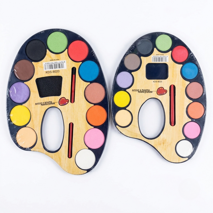 Artist Palette Watercolor Paint Set — 12-Color Pan with Brush | Kids & Beginner Painting Kit