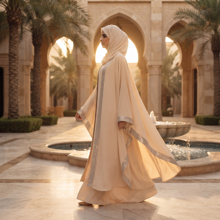 Premium Dubai Imported 2 Piece Butterfly Abaya Set for Women | Nida Fabric with Matching Inner & Hijab
