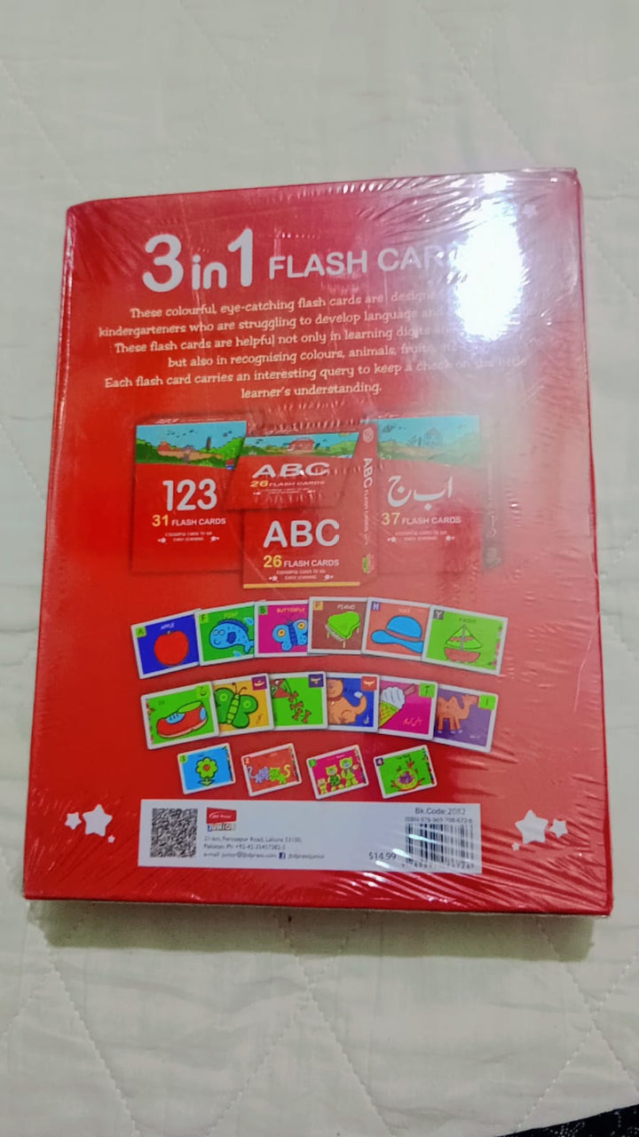 3 in 1 Flash Cards ABC-123 — 94 Colourful Early Learning Cards | Complete Alphabet, Numbers & More Flash Card Set for Kids