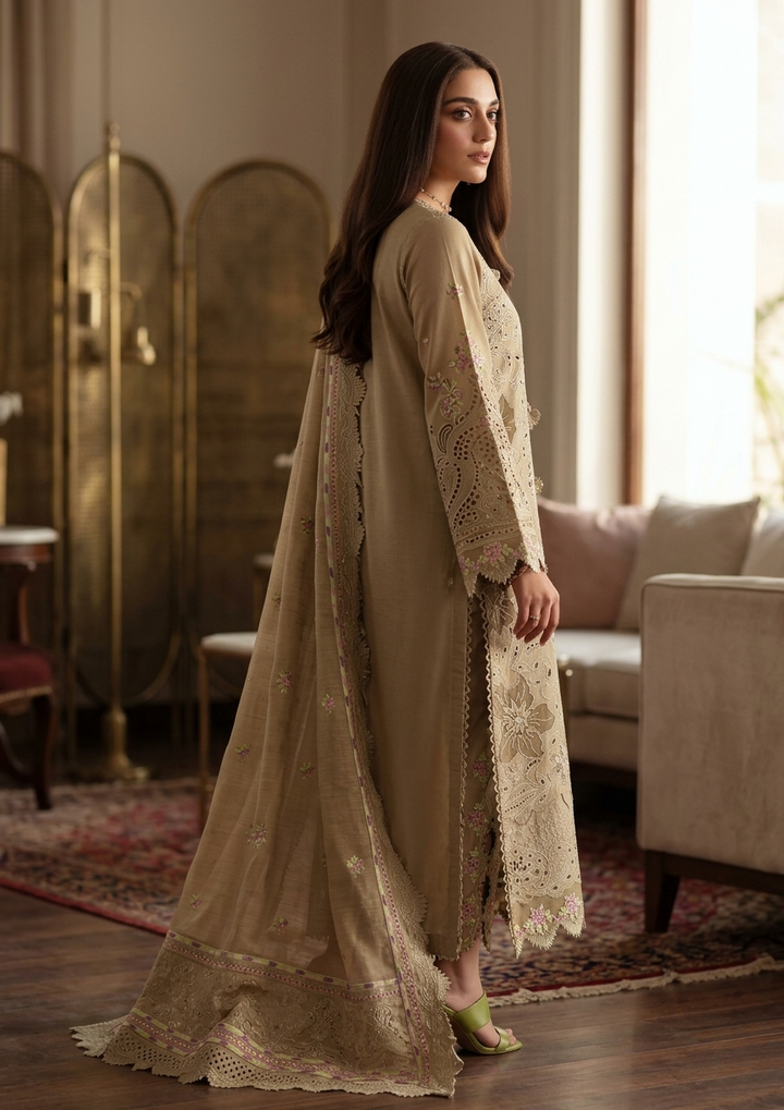 Heer 3D Lesser Kari Collection – 3 Piece Embroidered Lawn Suit