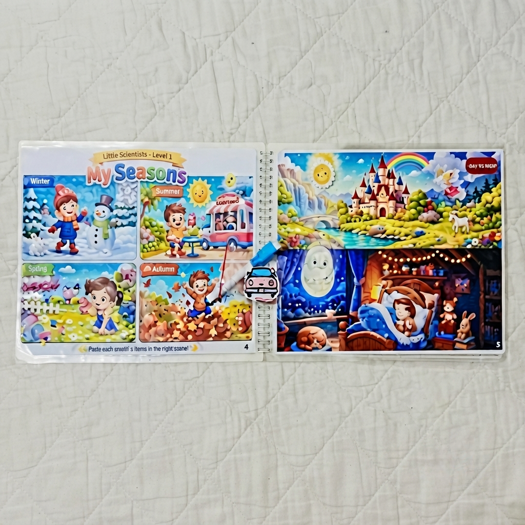 My First Learning Ladder Level One by Maha's Mini Magic — 30+ Reusable Stickers & Marker | Early Learning Workbook for Kids