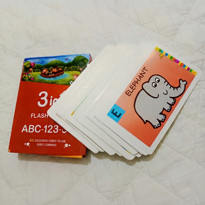 3 in 1 Flash Cards ABC-123 — 94 Colourful Early Learning Cards | Complete Alphabet, Numbers & More Flash Card Set for Kids