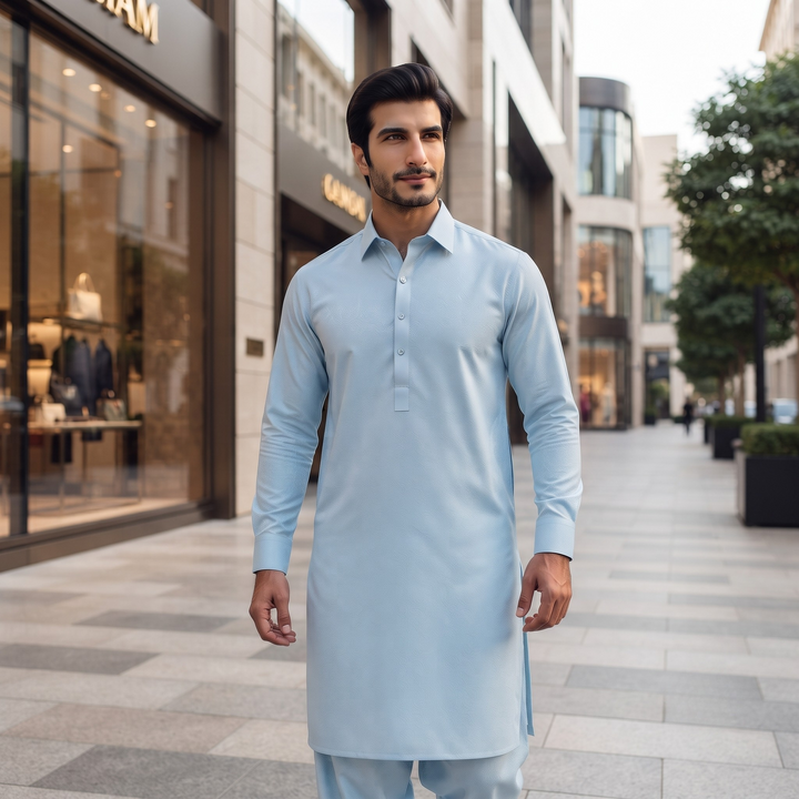 Libas-E-Yousaf American Soft Cotton Men's Unstitched 2 Piece Suit with 9 Premium Buttons – Box Packed