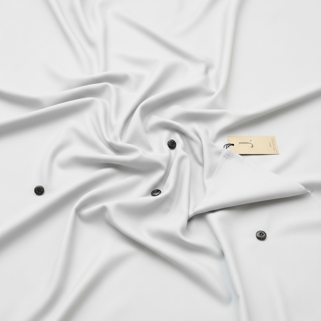J. Men's White Wash & Wear Suit – Stylish & Comfortable