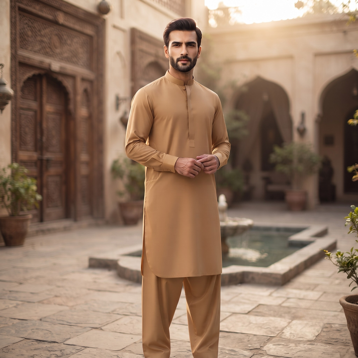 Libas-E-Yousaf American Soft Cotton Men's Unstitched 2 Piece Suit with 9 Premium Buttons – Box Packed